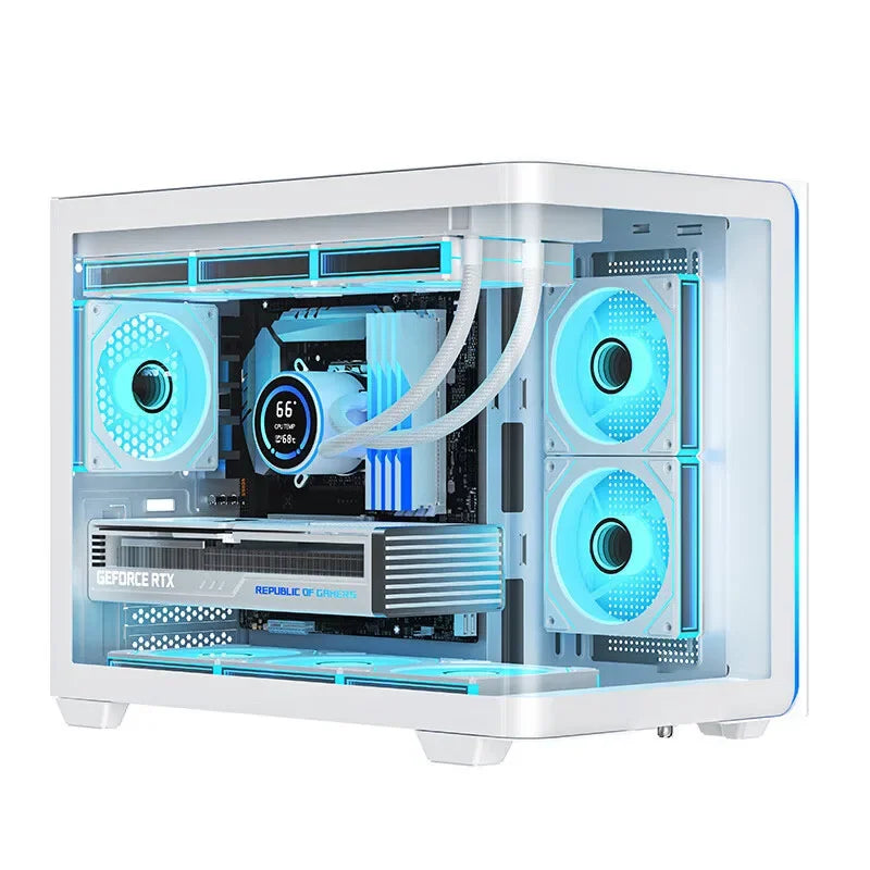 Yeah magic BIFROST PC Case argb*3 M-ATX ITX Sea View Room Side Transparent Desktop Chassis Diy pc game DIY pc case