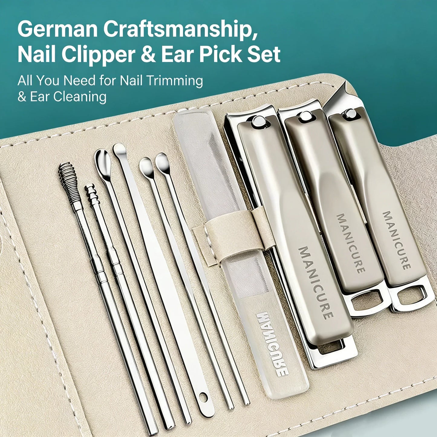 10/5/1pcs Professional Manicure And Pedicure Kit  Includes Nail Clipper Nail File And Ear Pick Portable Storage Case Tool