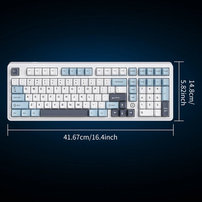 AJAZZ AK980 mekaniskt USB-tangentbord med 98 tangenter, RGB och hot-swap
