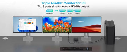 MZX MST-splitter för tre skärmar, DisplayPort eller USB-C