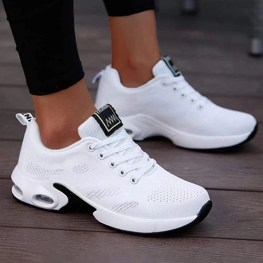 Dam platform sneakers i mesh – Andningsbara, chunky sula, löpning & sport, storlek 36–42, 4 färger