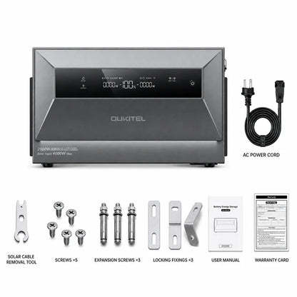 OUKITEL EP2500 Balkong Solcells- & Energilagringssystem – LiFePO4 2048–6144Wh, 4000W PV, 800–2500W On/Off-Grid, IP65, EU-lager (Tyskland)