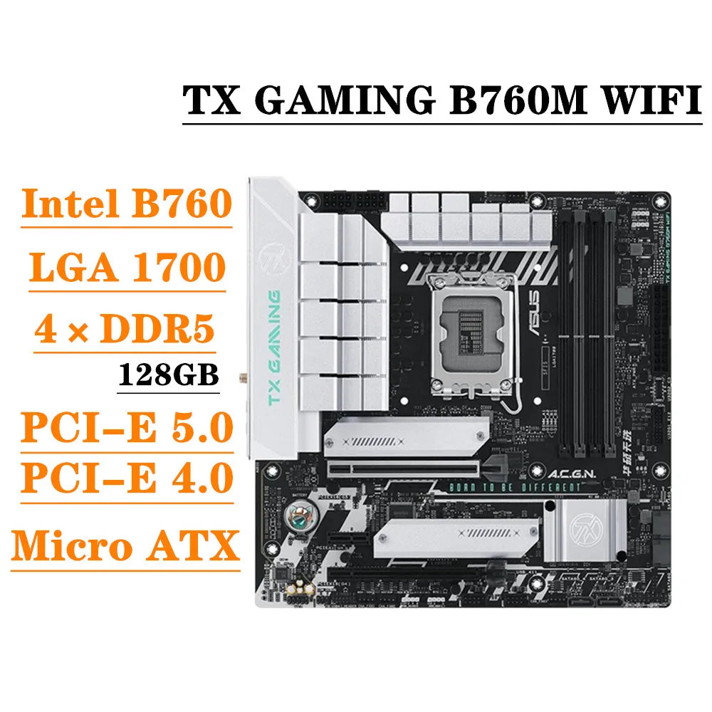 ASUS TX GAMING B760M WIFI DDR5 Main Board for CPU 13700K 13600KF LGA1700 Socket ATX LGA1700 Mainboard Gaming Motherboard