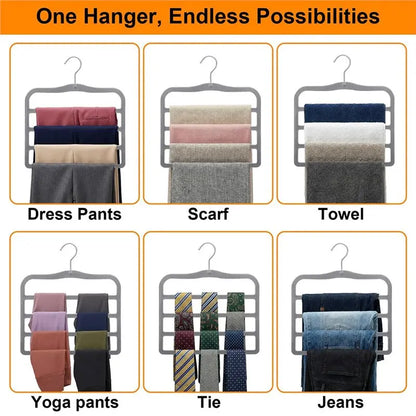 L60A Hangers, Space-Saving Multi-Tier Closet Organizers For,Trousers, Skirts, Scarves,Non-Slip Vertical Storage