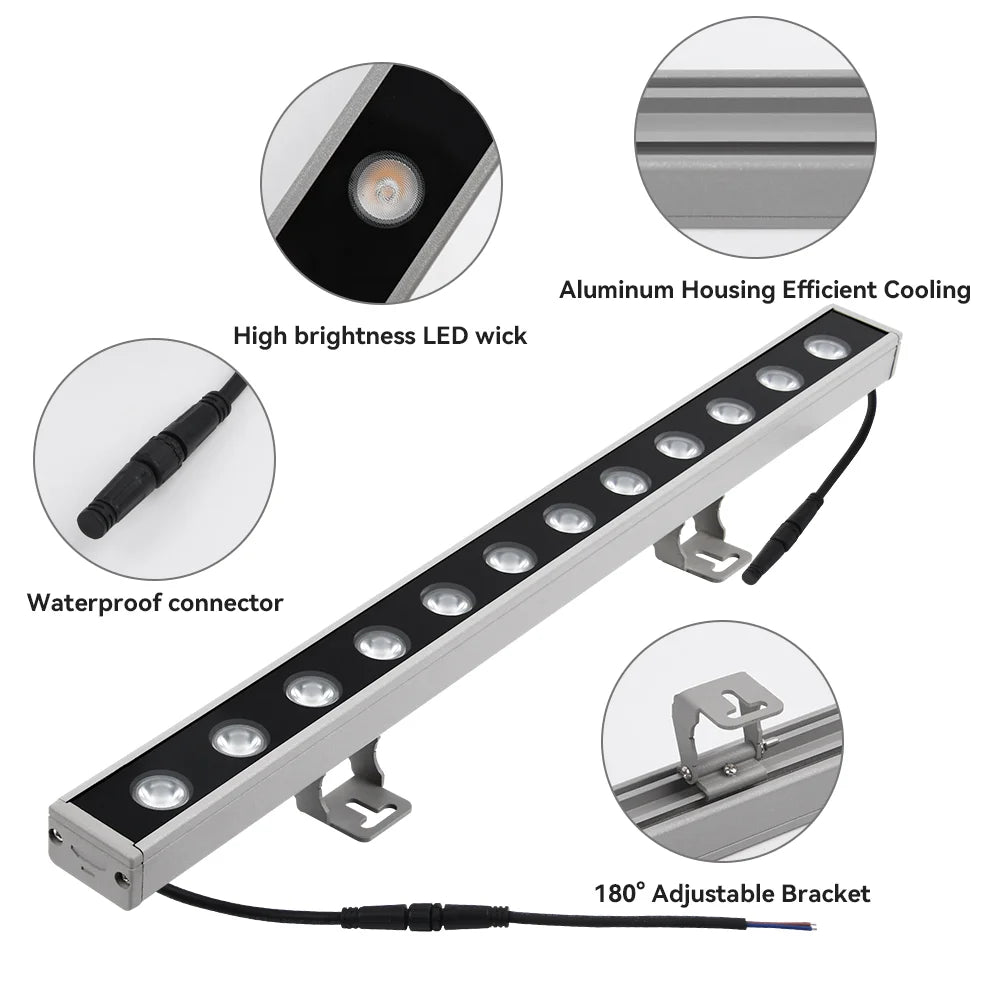 Outdoor Waterproof Wall Lamp Modern Wall Washer LED Lamp Warm White Aluminum IP65 220V Hotel Canteen Balcony Exhibition Light