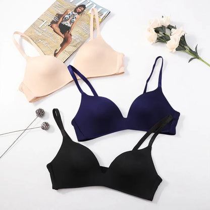 3 PCS/Set Women's Seamless Push-up Bra Sexy Lingerie Three-quarter A B Cup Underwear No Wire Brassiere Bralette Breathable Bras