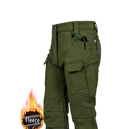 Outdoor Assault Pants with Thickened Fleece for Men Waterproof and Warm Various Colors of Casual Work Pants Hiking Pants