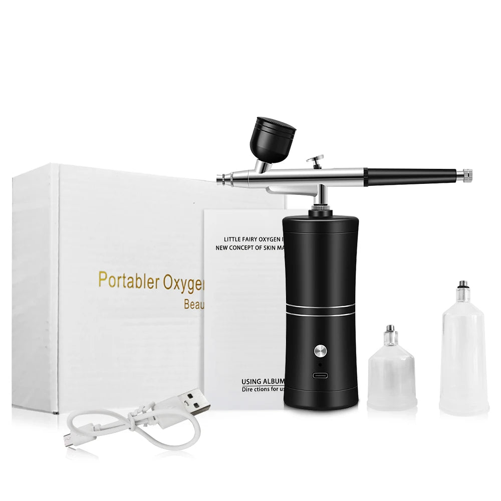 Trådlös Airbrush med Kompressor – 0,3mm Dubbel-action, Laddningsbar, för Konst, Naglar & Modeller