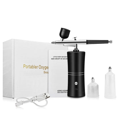 Trådlös Airbrush med Kompressor – 0,3mm Dubbel-action, Laddningsbar, för Konst, Naglar & Modeller