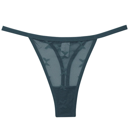 S-XL Sexy G String Thong Mesh Perspective Women Panties Low Waist Female Underpants Solid Color T-back Underwear Thongs Women