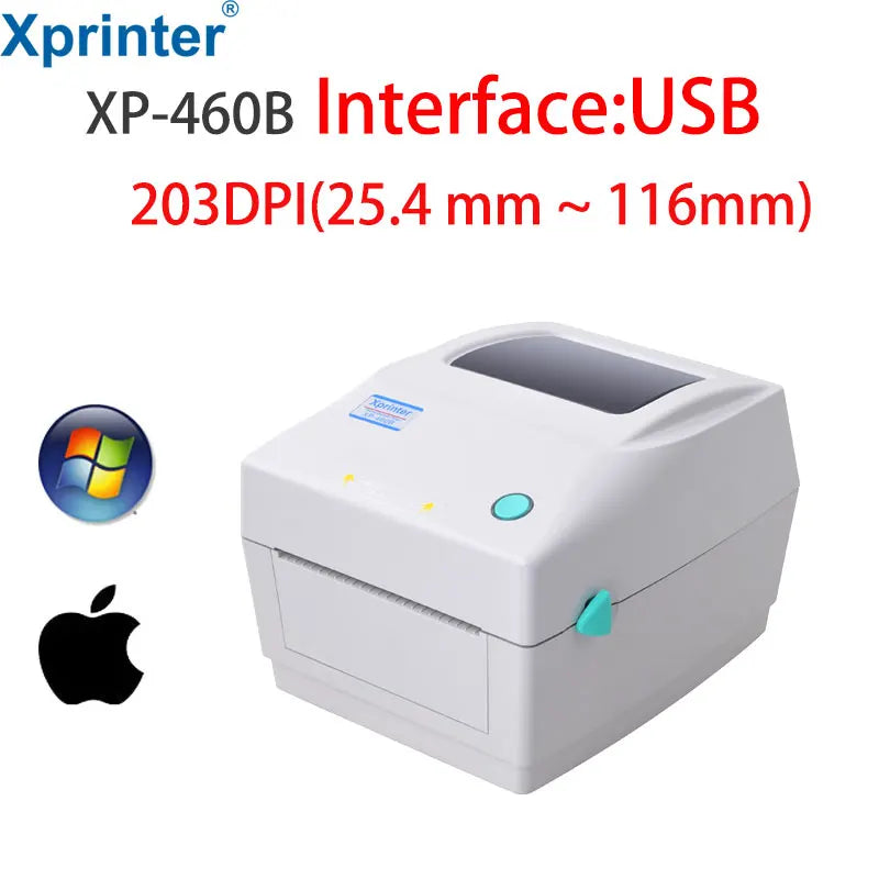 Xprinter Termisk Fraktskrivare 4" – XP-420B 460B 463B USB Bluetooth WiFi Ethernet – DHL FedEx UPS Streckkod 203dpi CE 2026