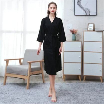 Unisex Kimono Badrock Lång – Lätt Mjuk Sommar & Höst Loungewear, 17 Färger M–3XL