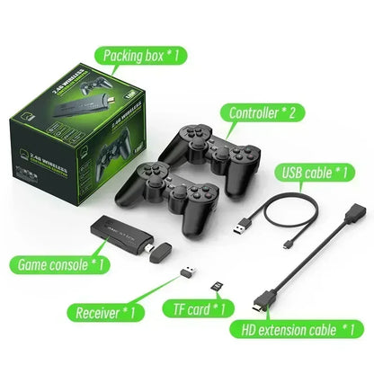 Retro Spelkonsol M8 Game Stick 64GB – 20 000 Spel 4K HDMI 2 Trådlösa Kontroller PS1/SNES/NES/GBA TV & PC