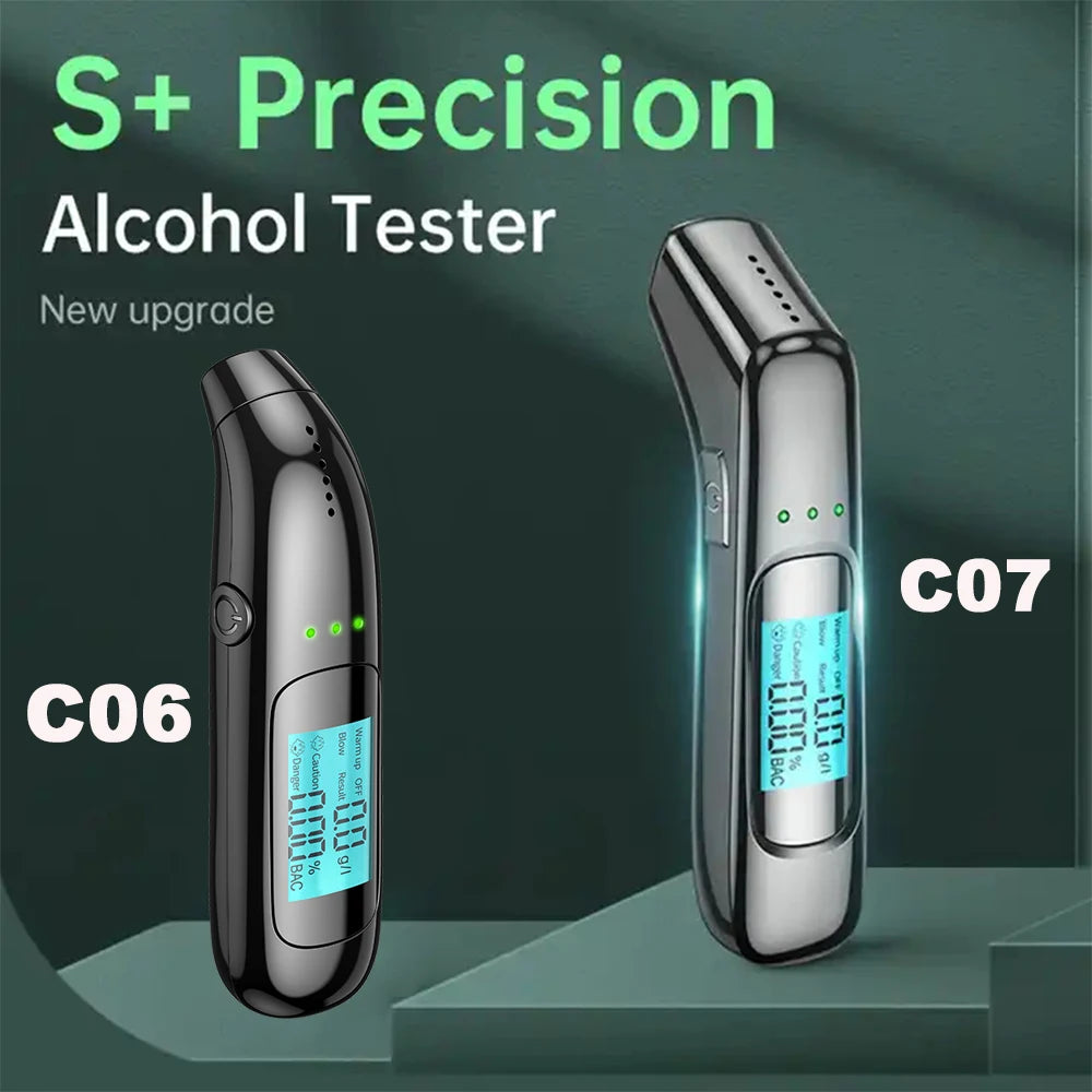 Digital alkoholmätare med LCD-display – snabbtest, modell C06/C07