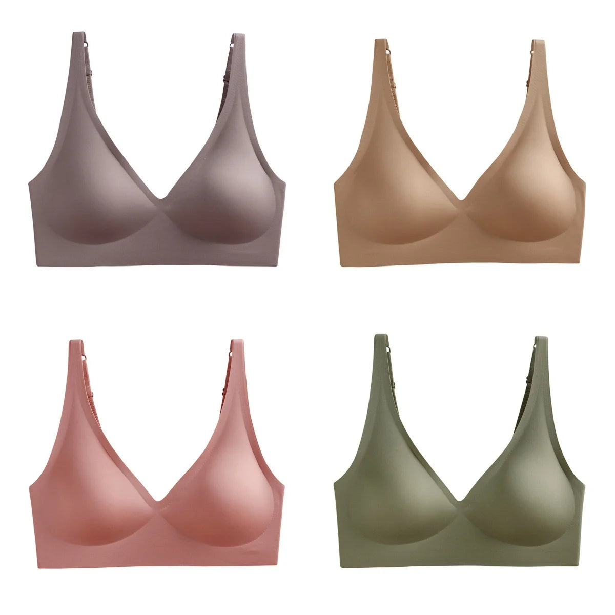 4Pcs/Set Seamless Bras For Women Wireless Brassiere Soft Padded Underwear Female Push Up Underwear Sexy Lingerie Intimates S-5XL