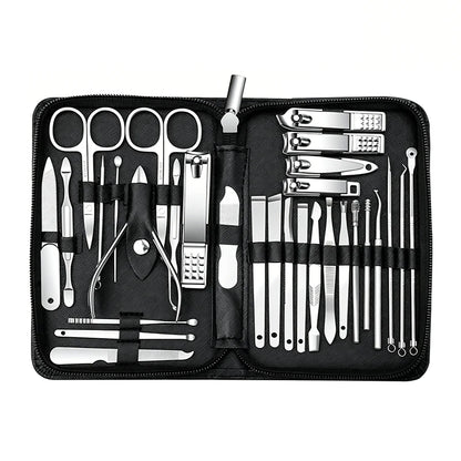 30PCS Manicure Set Pedicure Kit Professional Nail Clipper Set Stainless Steel Manicure Kit Nail Kit with Storage Box for Family