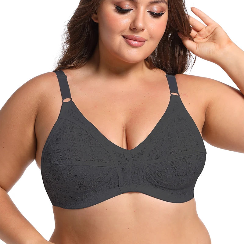 Sexy Lace Lingerie Summer Wireless Bras For Women Comfortable Underwear Breathable Lingerie Plus Size 50DE Cup