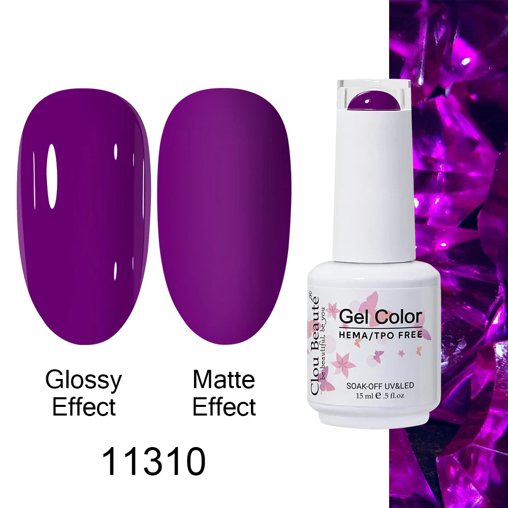 Clou Beaute Gel Nail Polish Neon Brown Royal Blue Red Green Pastal Nude Nail Art Varnishes Gel Lacquer Top Coat UV Gel Nail