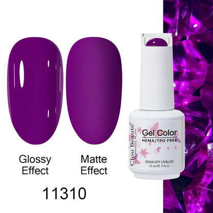 Clou Beaute Gel Nail Polish Neon Brown Royal Blue Red Green Pastal Nude Nail Art Varnishes Gel Lacquer Top Coat UV Gel Nail