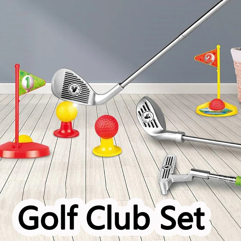Children's Golf Club Toy Set For Kids Indoor Outdoor Sports Competition Interactive Retractable Golf Club Set New Year Gifts