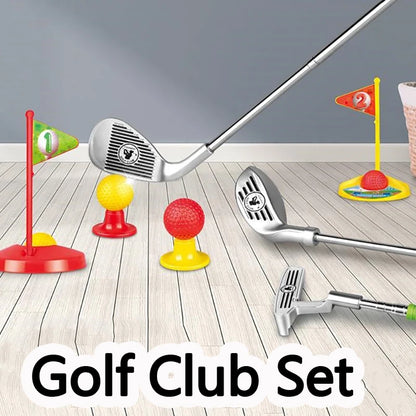 Children's Golf Club Toy Set For Kids Indoor Outdoor Sports Competition Interactive Retractable Golf Club Set New Year Gifts