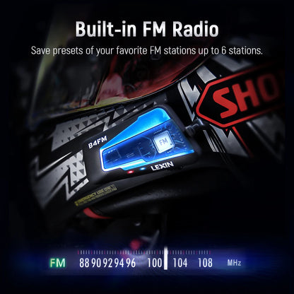 LEXIN B4FM-X intercom för MC-hjälm med Bluetooth och musikdelning