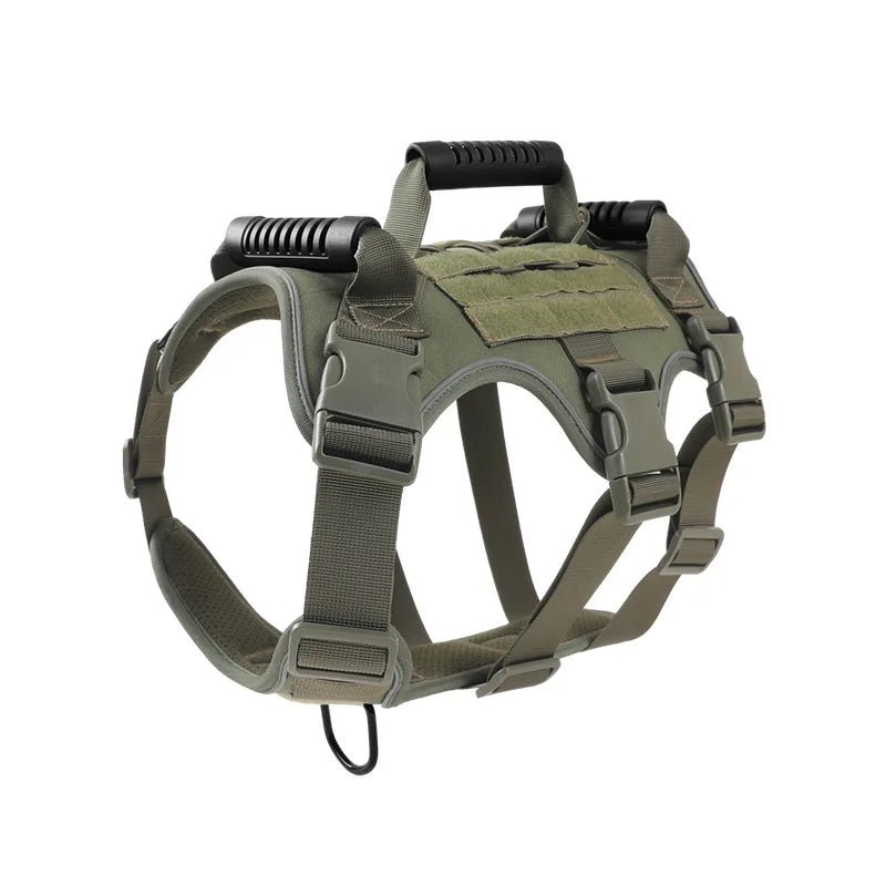 Taktisk Hundsele – Stötdämpande & Explosionssäker, M–XL, Army Green/Khaki/Camo/Svart
