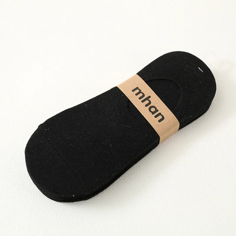5 Pairs Women's Socks Soft Cotton Breathable Ankle Short Socks Spring Summer Solid Color White Black Anti-slip Boat Sock For Men