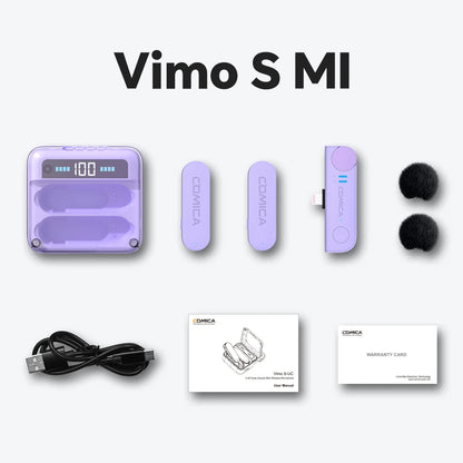 COMICA Vimo S Wireless Lavalier Lapel Microphone for iPhone Android Noise Cancellation Mic for Youtube Tiktok Vlogging Podcast