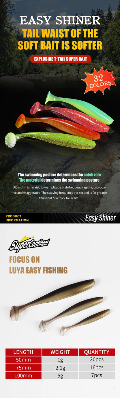 2020 NEW Supercontinent Soft Lures   Baits Fishing Lure Leurre Shad Double Color Silicone Bait T Tail