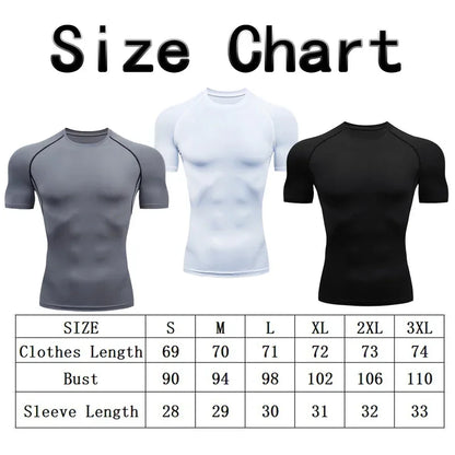Herr T-Shirt 2026 – Quick Dry Gym Träning Slim Fit Kortärmad Andningsbar Polyester S–XXXL 10 Färger