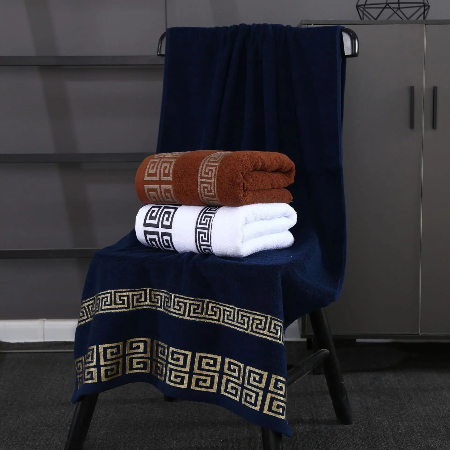 1/5/10pcs Black Cotton Towels Cover 34x74cm/70x140cm Embroidered Hotel Quality Bath Towel for Adults Christmas Gift Face Towels