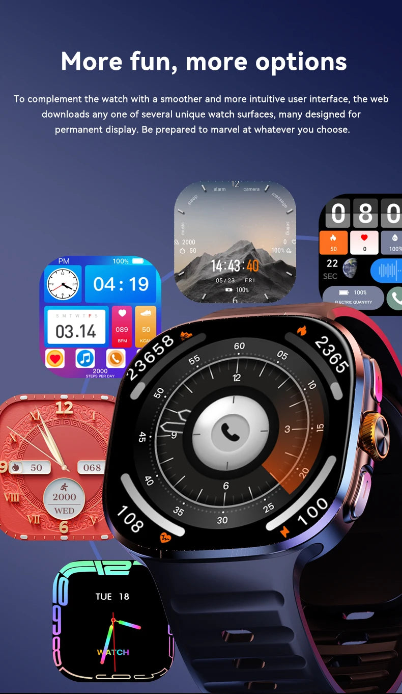 2026New 5G SIM Smart Watch 2.4" AMOLED 8+128GB GPS+NFC WIFI 1000W HD Camera IP68Waterproof Health Monitor Android Smartwatch Men