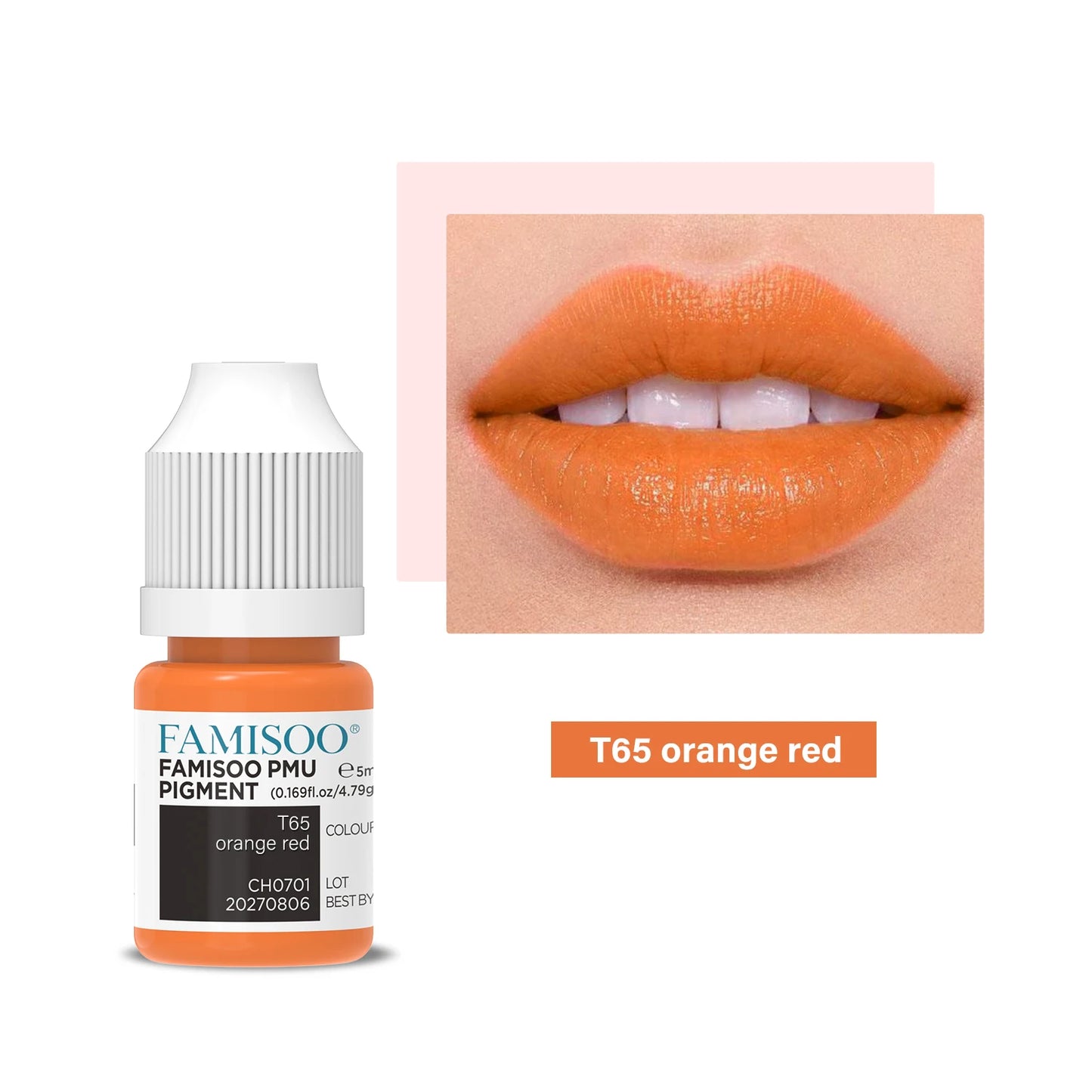 FAMISOO 5ML Permanent Makeup Pigment Tattoo Lips Tattoo Inks Eyebrows Eyeliners Pigments Microblading Pigment Tattoo Pigments