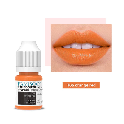FAMISOO 5ML Permanent Makeup Pigment Tattoo Lips Tattoo Inks Eyebrows Eyeliners Pigments Microblading Pigment Tattoo Pigments