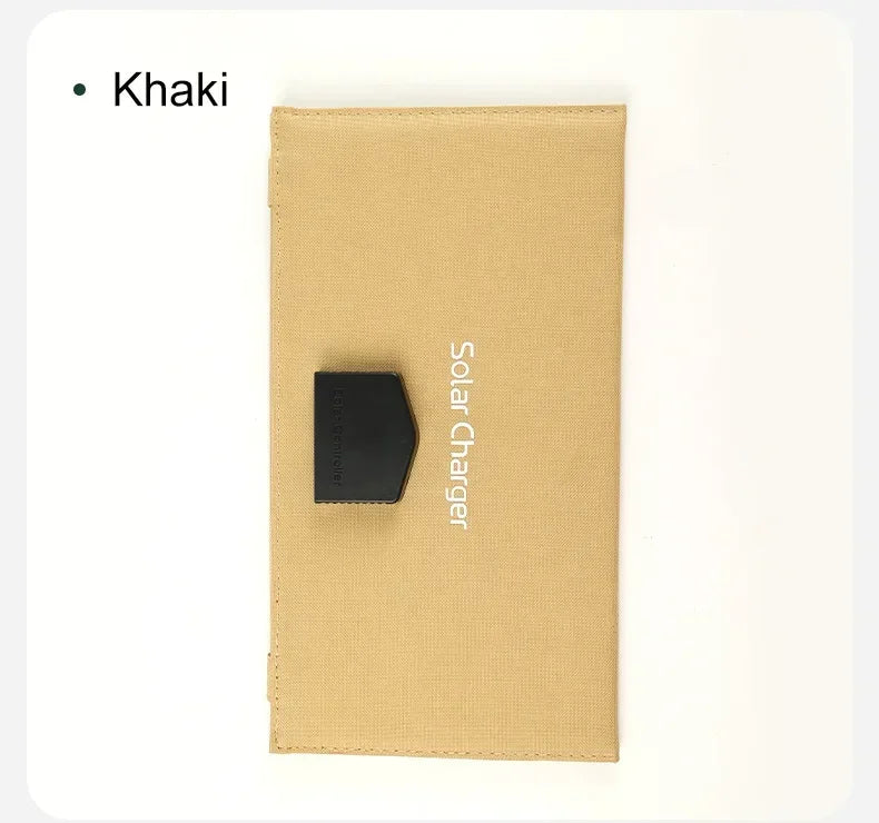 Vikbar Solpanel 60W – Monokristallin IP65 USB-C PD3.0 QC3.0 DC Camping Utomhus 850g Svart Khaki Grå