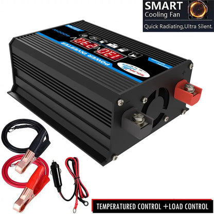 Solsystem-kit – 12V till 110V/220V, Inverter + 100A Regulator + Solpaneler, Hem/Stuga/Husbil/Camping, Svart/Gul