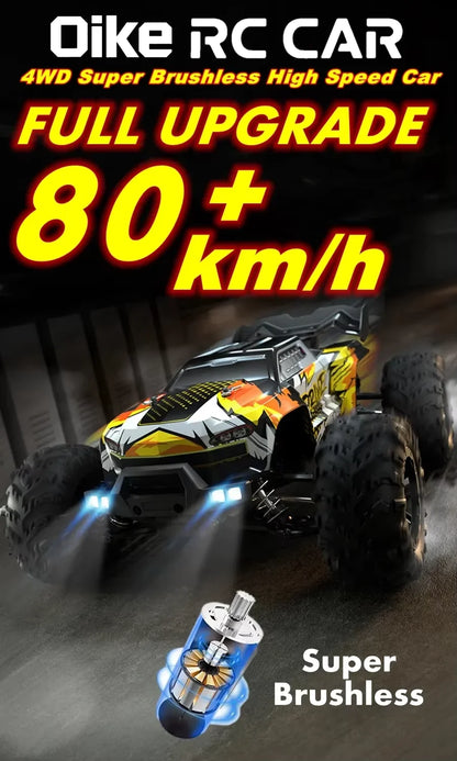 Oike RC Drift Car With LED Light 50KM/H / 80KM/H Brushless 4WD Remote Control Electric High Speed Racing Monster Truck for Adult