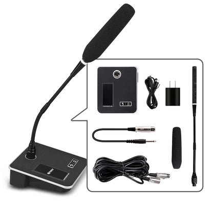 GSN10 Professional Desktop Gooseneck Microphone, Audio Microphone with XLR 5V Power Supply for Live Conference Recording, Gaming