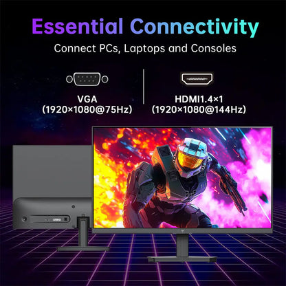 KTC H24B9S-2 144Hz Gaming Monitor, 23.8' FHD IPS Display, 178° Wide Viewing Angle, 113% SRGB, 16.7M Colors, Low Blue Light, 280 cd/m², HDMI & VGA, VESA 75x75mm Mount, Smooth Gaming & Daily Productivity