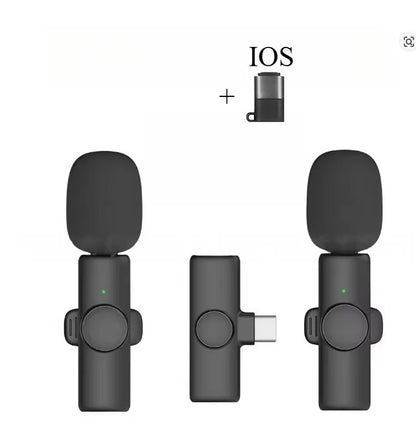 Wireless Lavalier Microphone USB C Mini Microphone with Noise Cancellation For iPhone17 16 15 Lapel Mic for Video Recording Vlog