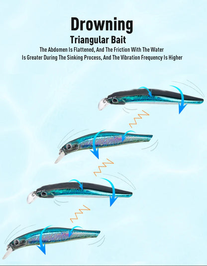 Artist FR Silence Sinking Minnow Fishing Lures 80mm 105mm Jerkbaits Good Action Wobblers High Quality Hard Baits Sea Bass