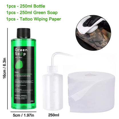 30/250/500ML Tattoo Green Soap High Concentration Original Liquid Cleaning Liquid Foam Rich Tattoo Cleaning Products