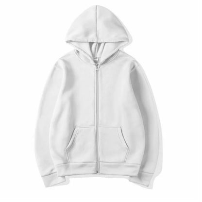 2025New Trendy Sweatshirt Coat Front Pockets Warm Zipper Lamb Wool Jacket Men and Woman Autumn Winter Pure Color Cardigan Hoodie