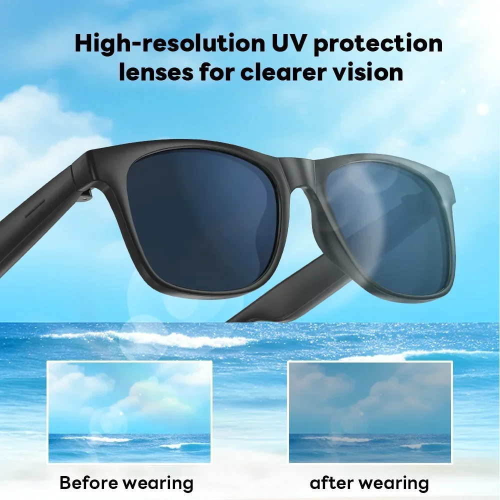 Lenovo Remote Touch Control 8K AI Smart Glasses Bluetooth Wireless Sunglasses Photo Camera Recording Voice Assistant Translator