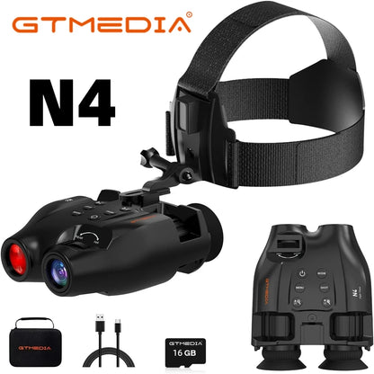 GTMEDIA N4 Night Vision Binoculars HD Infrared Night-Visions Goggles 300M Full Darkness Day/Night Use For Hunting Photos Videos
