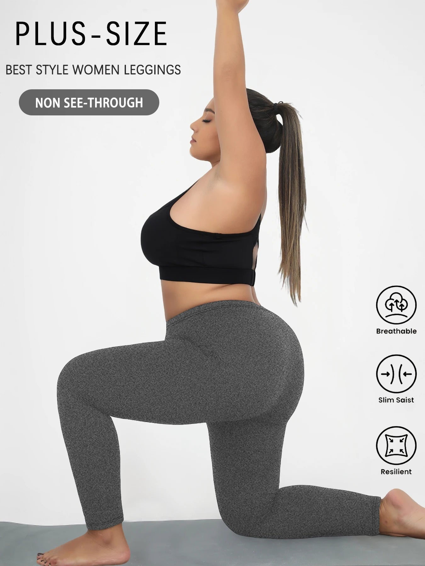 Plus Size Super Soft Sport Leggings For Women No See Through Workout Running Yoga Athletic Running Leggings