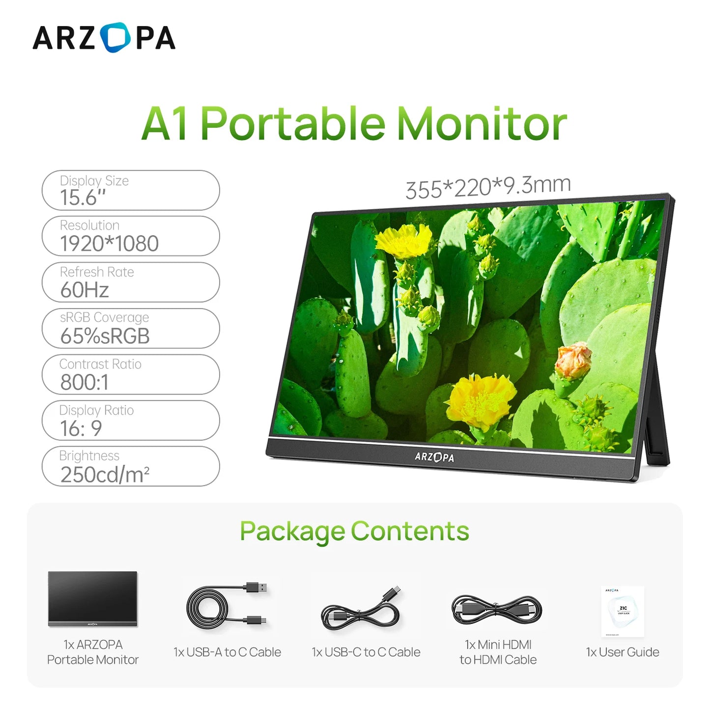 ARZOPA 14/15.6/17.3 Inch 1080P Mini Second Gaming Display Portable Monitor External Screen for MAC/Laptop/PC/Xbox/PS/Switch