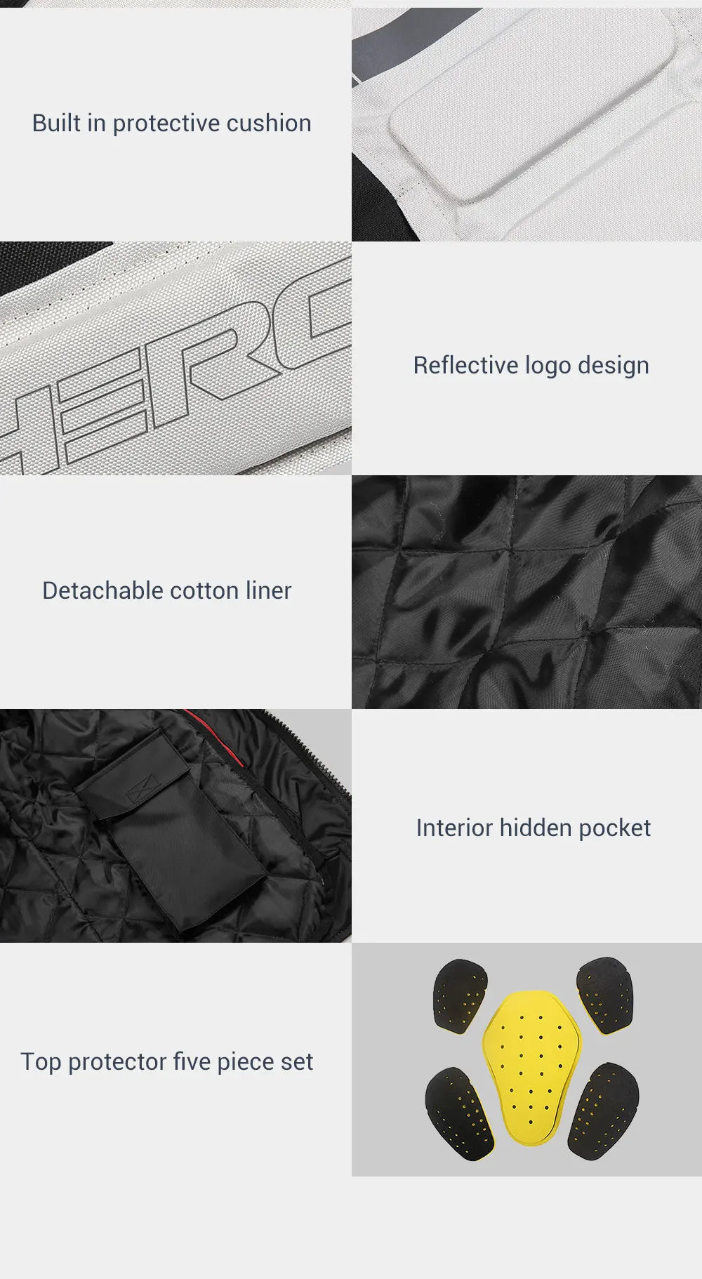 Men's Motorcycle Jackets Anti-fall Wear-resistant Motorbike Jacket With 5pcs Protector Motocross Racing Clothing Protection