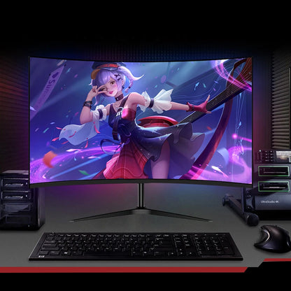 FYHXele 27 Inch Curved Gaming Monitor 100Hz 2ms VA Panel FHD 1080P LED LCD Desktop PC Computer Display